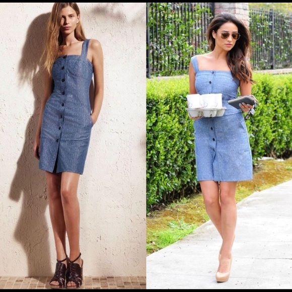 Derek Lam for Design Nation Chambray Jumper Dress Size 6 - Picture 1 of 14